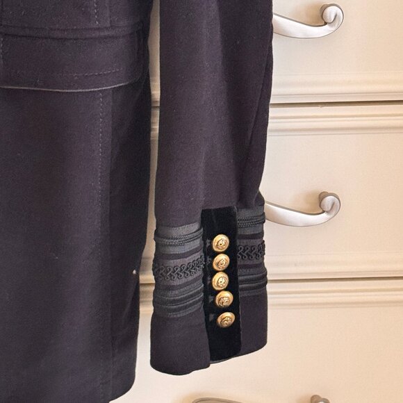 Zara Woman Gold Button Velvet Embroidered Braided Car Coat  NWOT - Picture 4 of 5